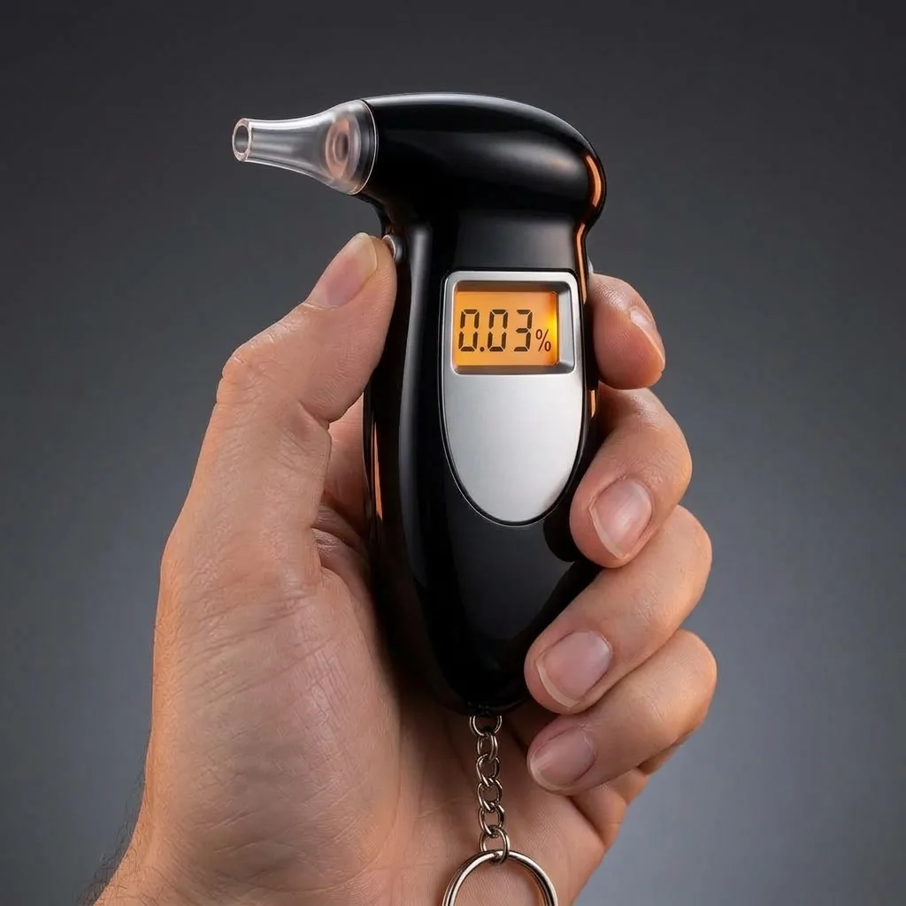 Power on SoberBreath device and wait for 10-second warmup